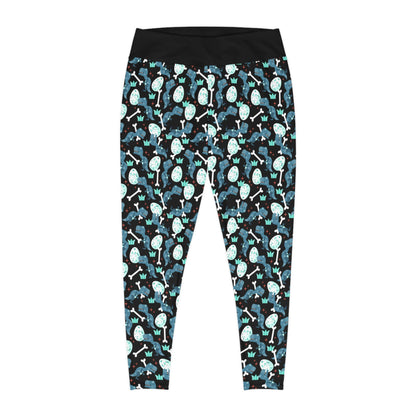 Plus Size Dinosaur Trex Jurassic Park Leggings, One of a Kind - Workout Activewear tights for Wife, Best Friend . Mothers Day or Christmas Gift