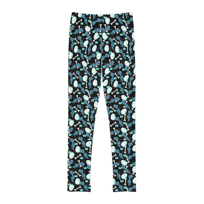 Dinosaur Trex Jurassic Park Youth Leggings, One of a Kind Gift - Unique Workout Activewear tights for kids , Daughter, Niece Christmas Gift