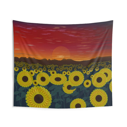 Sunflowers Tapestry for Contemporary Home Decor . Inspirational Wall Hanging Art for Baby Nursery, Dorm room, Coastal Home . Housewarming Gift