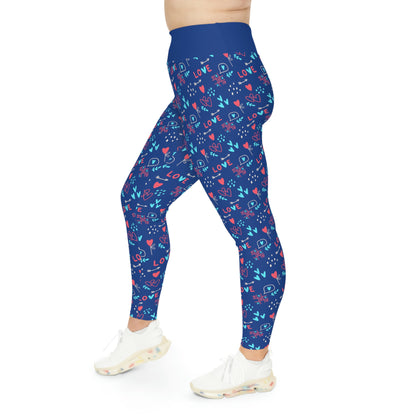 Valentines Day Gift For Her Plus Size Leggings . One of a Kind Workout Activewear tights for Mothers Day, Girlfriend, Gift for Her