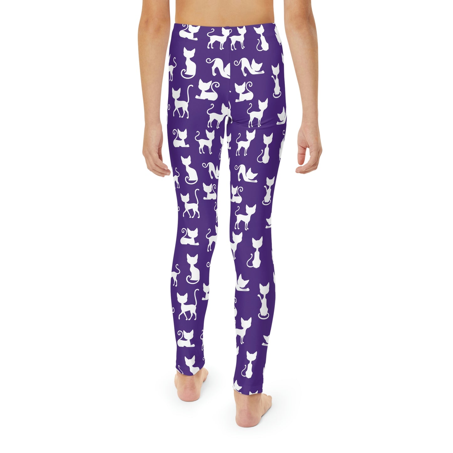 Cat Lovers Cute Summer Youth Leggings, One of a Kind Gift - Workout Activewear tights for kids, Granddaughter, Niece Christmas Gift