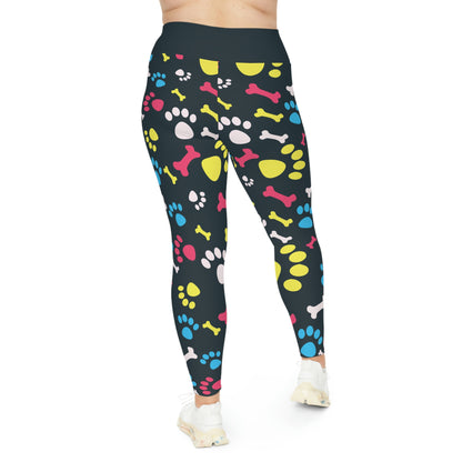Dog Mom Plus Size Leggings One of a Kind Gift - Unique Workout Activewear tights for Mom fitness, Mothers Day, Girlfriend Christmas Gift