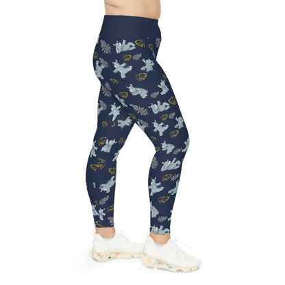 Elephant animal kingdom, Safari Plus Size Leggings One of a Kind Gift - Workout Activewear tights for Mom fitness, Mothers Day, Girlfriend Gift