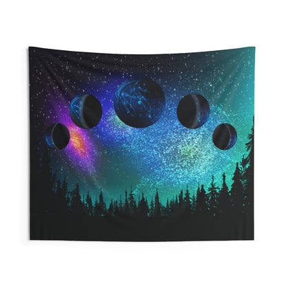 Moon Phase Contemporary Home Decor . Galaxy Wall Hanging Art for Baby Nursery, Dorm room, Coastal Home . Housewarming Gift