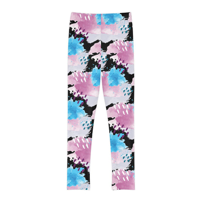 Abstract Cute Summer Youth Leggings, One of a Kind Gift - Workout Activewear tights for kids, Granddaughter, Niece Christmas Gift