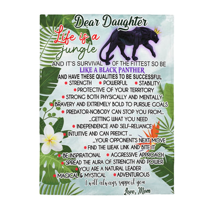 Be like a Black Panther Velveteen Plush Blanket (Daughter from Mom)