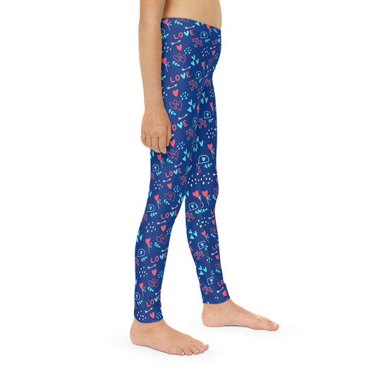 Valentine Youth Leggings,  One of a Kind Gift - Unique Workout Activewear tights for  kids fitness, Daughter, Niece  Christmas Gifts