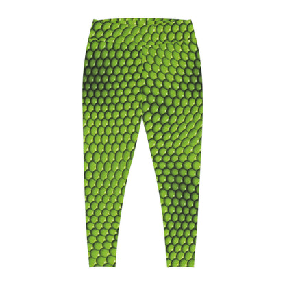 Lizard Wizard Plus Size Leggings, reptile fitness One of a Kind Gift - Workout Activewear tights for Mothers Day, Girlfriend, Gift for Her