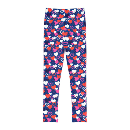 Valentine Youth Leggings,  One of a Kind Gift - Unique Workout Activewear tights for  kids fitness, Daughter, Niece  Christmas Gifts