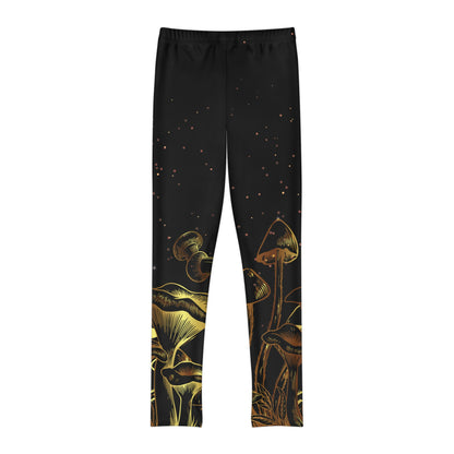 Magic Mushrooms cottagecore, Psychedelic Youth Leggings, One of a Kind - Kids Unique Workout Activewear tights , Daughter, Niece Christmas Gift