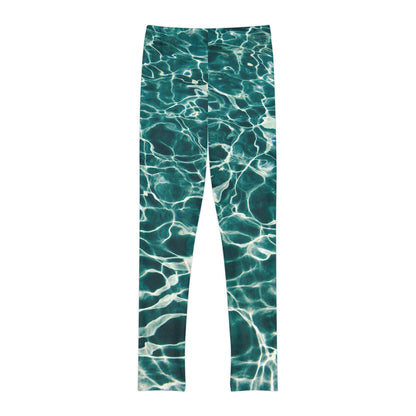 Magical Water Cute Summer Youth Leggings, One of a Kind Gift - Workout Activewear tights for kids, Granddaughter, Niece Christmas Gift