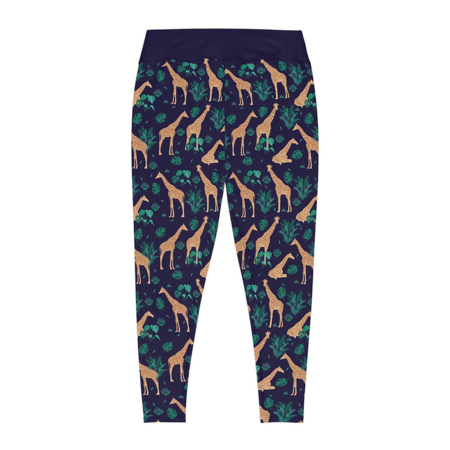 Giraffe Safari Plus Size Leggings One of a Kind  Unique Workout Activewear tights for Mom fitness, Mothers Day, Girlfriend Christmas Gift