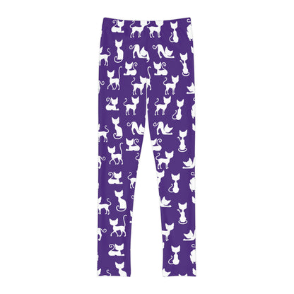 Cat Lovers Cute Summer Youth Leggings, One of a Kind Gift - Workout Activewear tights for kids, Granddaughter, Niece Christmas Gift