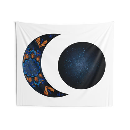 Moon Phase Tapestry Contemporary Home Decor . Galaxy Wall Hanging Art for Baby Nursery, Dorm room, Coastal Home . Housewarming Gift