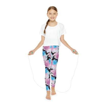 Abstract Cute Summer Youth Leggings, One of a Kind Gift - Workout Activewear tights for kids, Granddaughter, Niece Christmas Gift
