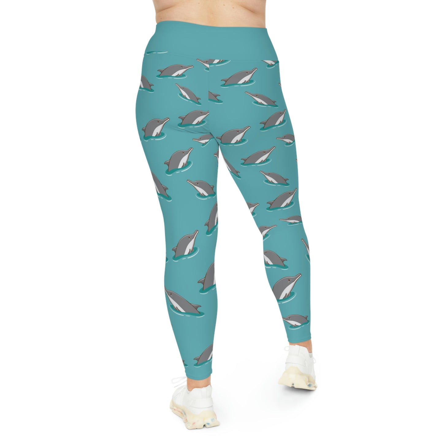 Dolphin, Ocean, Beach Plus Size Leggings One of a Kind Gift - Workout Activewear tights for Mom fitness, Mothers Day, Girlfriend Christmas Gift