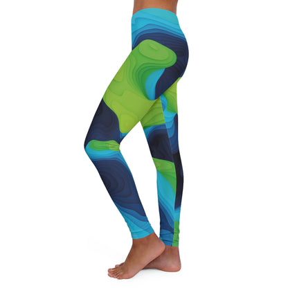Abstract Women Leggings,  One of a Kind Gift - Unique Workout Activewear tights for a friend Fitness Enthusiast , 3D earth . Mothers, aunt , Wife Gift