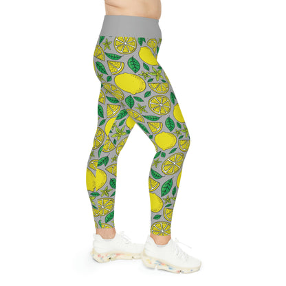 Lemon Summer Plus Size Leggings One of a Kind Gift - Unique Workout Activewear tights for Mom fitness, Mothers Day, Girlfriend Christmas Gift
