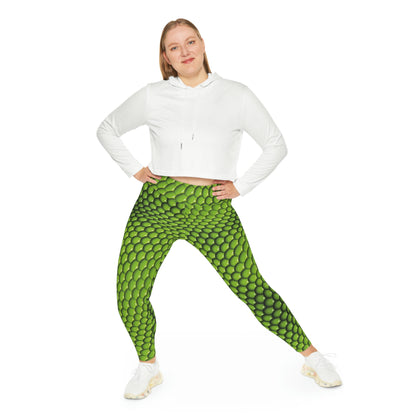 Lizard Wizard Plus Size Leggings, reptile fitness One of a Kind Gift - Workout Activewear tights for Mothers Day, Girlfriend, Gift for Her