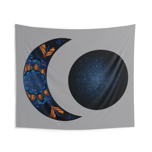 Moon Phase Tapestry Contemporary Home Decor . Galaxy Wall Hanging Art for Baby Nursery, Dorm room, Coastal Home . Housewarming Gift