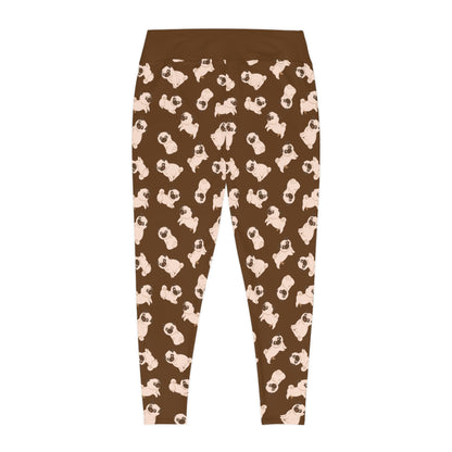 Dog Mom Plus Size Leggings One of a Kind Gift - Unique Workout Activewear tights for Mom fitness, Mothers Day, Girlfriend Christmas Gift