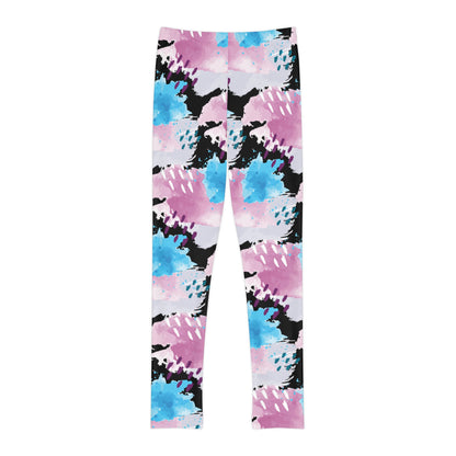 Abstract Cute Summer Youth Leggings, One of a Kind Gift - Workout Activewear tights for kids, Granddaughter, Niece Christmas Gift