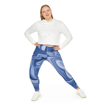 Abstract Marble Plus Size Leggings, One of a Kind Workout Activewear for Wife Fitness, Best Friend, mom and me tights Christmas Gift