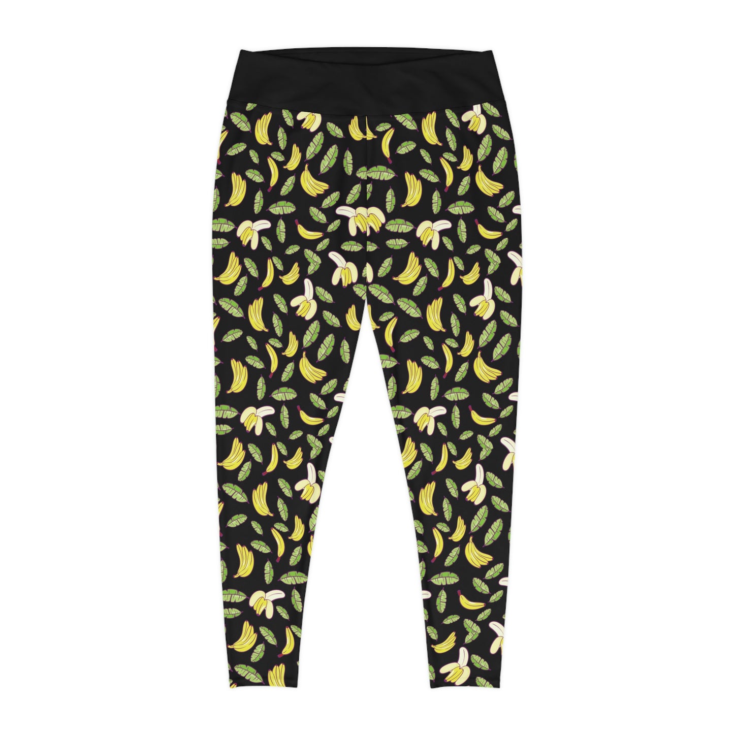 Banana Fruit Plus Size Leggings One of a Kind Gift - Unique Workout Activewear tights for Mom fitness, Mothers Day, Girlfriend Christmas Gift