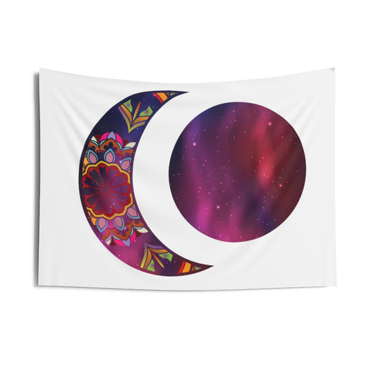 Moon Phase Tapestry Contemporary Home Decor . Galaxy Wall Hanging Art for Baby Nursery, Dorm room, Coastal Home . Housewarming Gift
