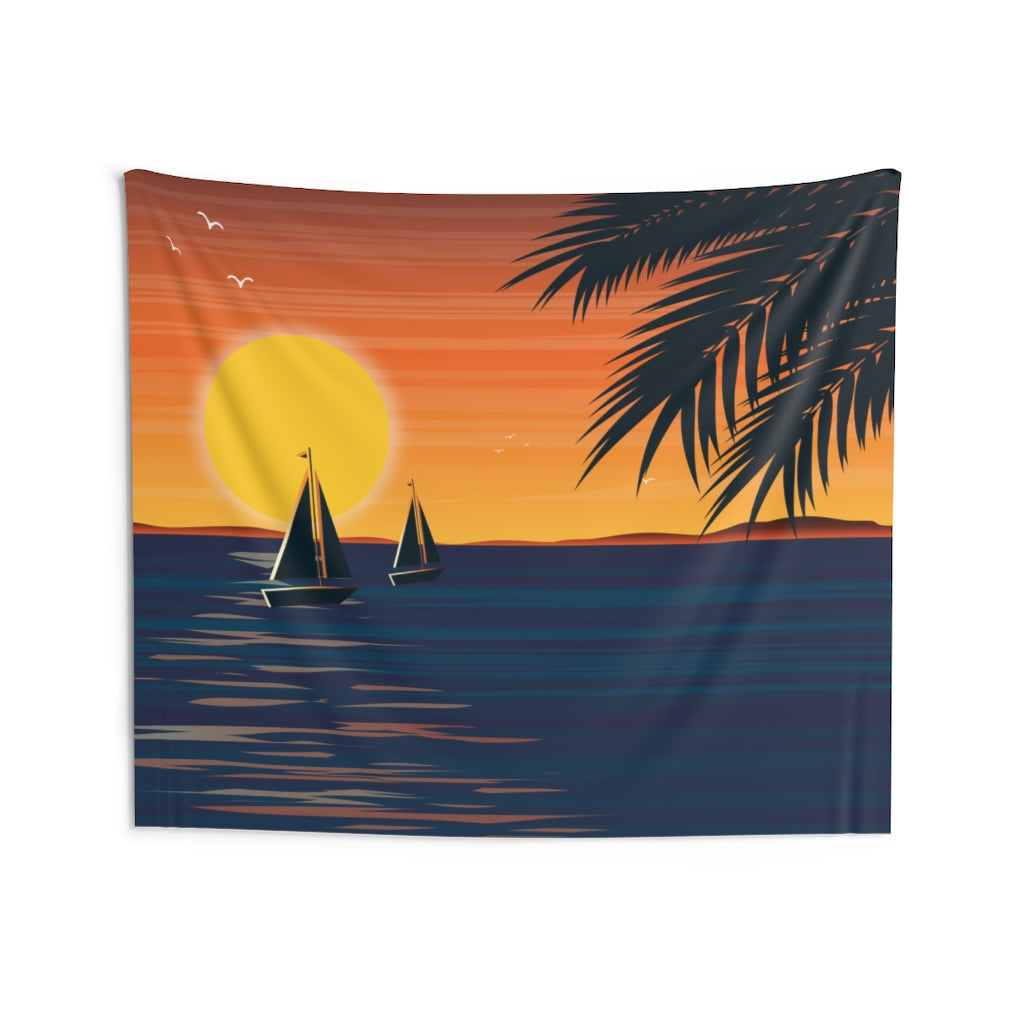 Moon and Sun Art Tapestry Contemporary Home Decor . Galaxy Wall Hanging Art for Baby Nursery, Dorm room, Coastal Home . Housewarming Gift