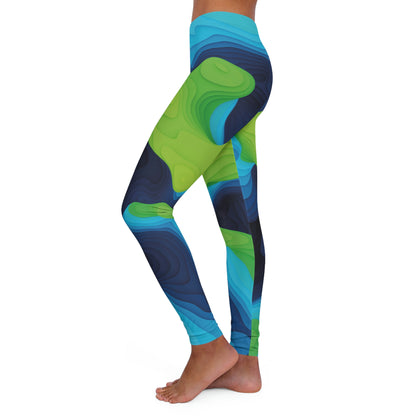 Abstract Women Leggings,  One of a Kind Gift - Unique Workout Activewear tights for a friend Fitness Enthusiast , 3D earth . Mothers, aunt , Wife Gift