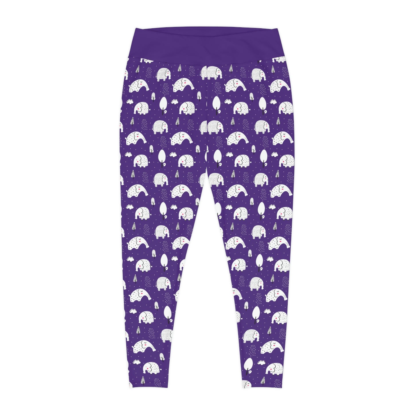 Elephant Safari animal Plus Size Leggings One of a Kind Unique Workout Activewear tights for Mom fitness, Mothers Day, Girlfriend Christmas Gift
