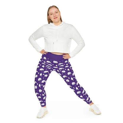 Elephant Safari animal Plus Size Leggings One of a Kind Unique Workout Activewear tights for Mom fitness, Mothers Day, Girlfriend Christmas Gift