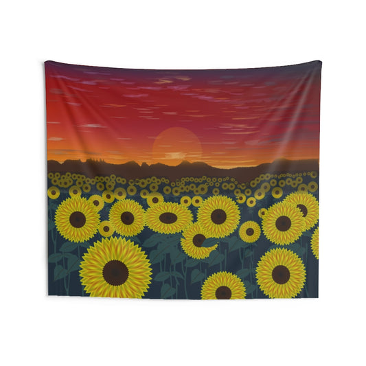 Sunflowers Tapestry for Contemporary Home Decor . Inspirational Wall Hanging Art for Baby Nursery, Dorm room, Coastal Home . Housewarming Gift