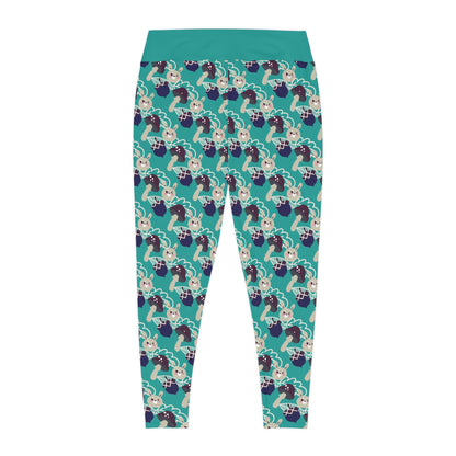 Magic Mushroom Plus Size Leggings One of a Kind Gift - Unique Workout Activewear tights for Mom fitness, Mothers Day, Girlfriend Christmas Gift