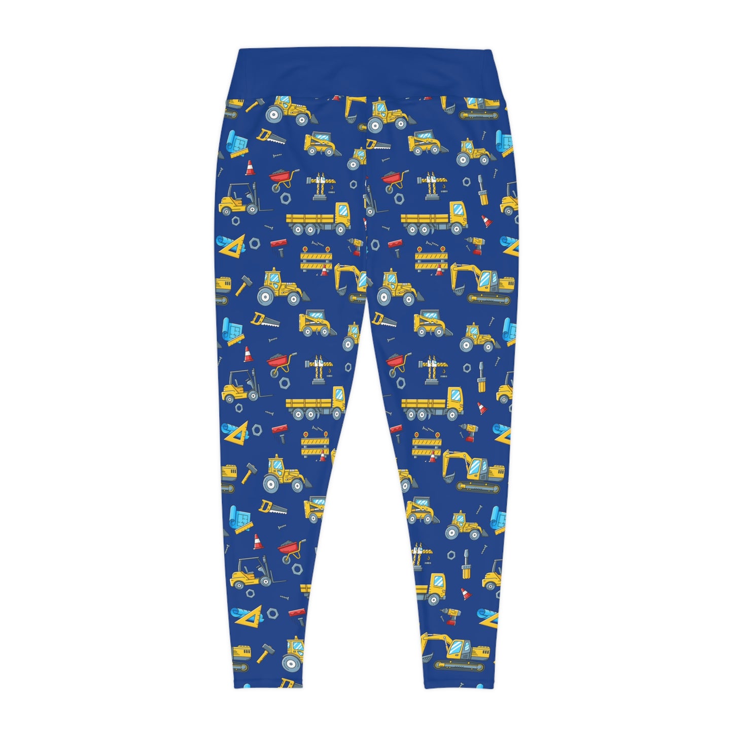 Construction Plus Size Leggings One of a Kind Workout Activewear for Wife Fitness, Best Friend, mom and me tights, Mothers day , Christmas Gift