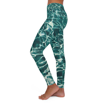 Beach Ocean Viking Pants Cute Women Leggings, One of a Kind Gift - Unique Workout Activewear tights for Wife fitness, Mother, Girlfriend Christmas Gift