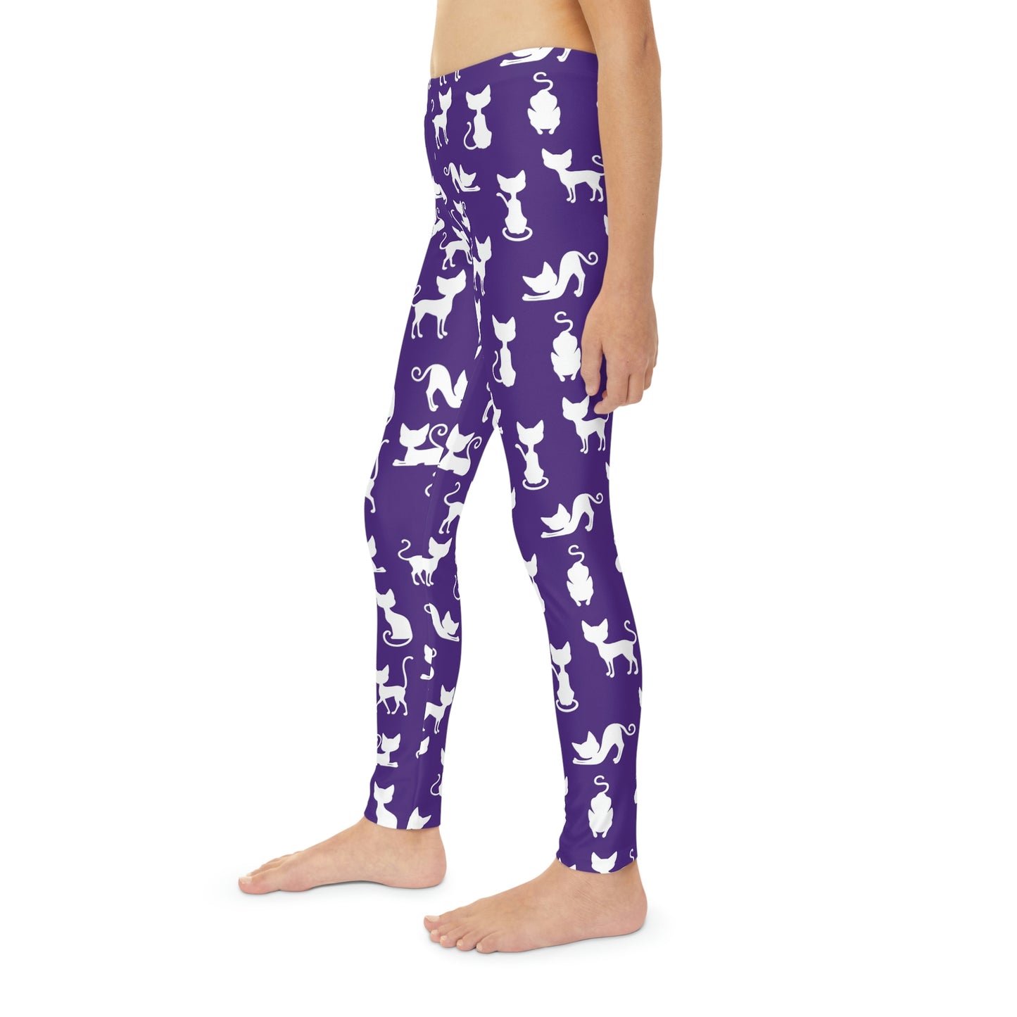 Cat Lovers Cute Summer Youth Leggings, One of a Kind Gift - Workout Activewear tights for kids, Granddaughter, Niece Christmas Gift