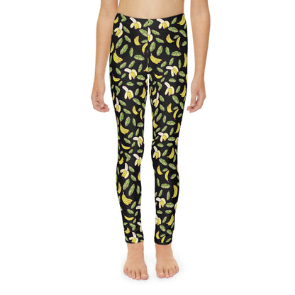 Bananas Print Youth Leggings,  One of a Kind Gift - Unique Workout Activewear tights for  kids Fitness , Daughter, Niece  Christmas Gift