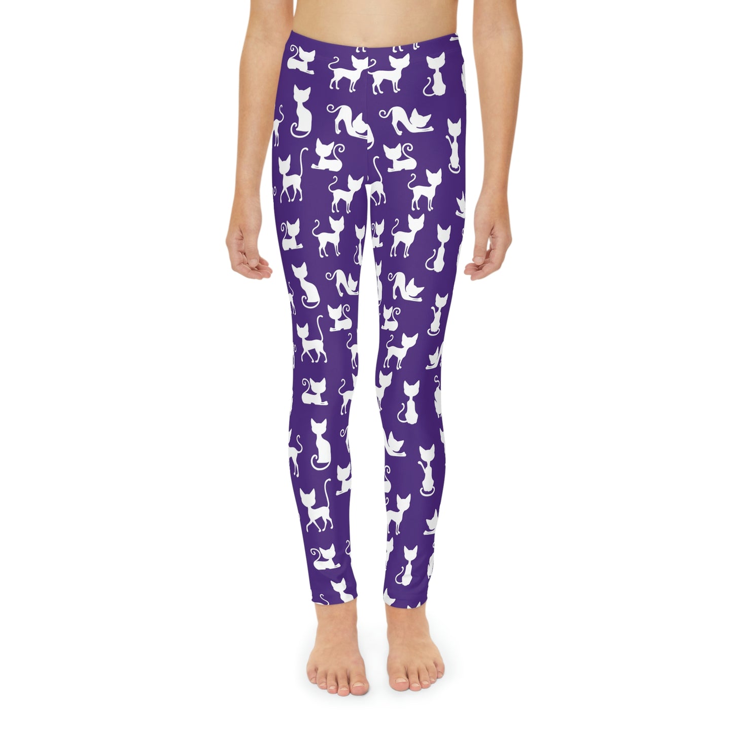 Cat Lovers Cute Summer Youth Leggings, One of a Kind Gift - Workout Activewear tights for kids, Granddaughter, Niece Christmas Gift