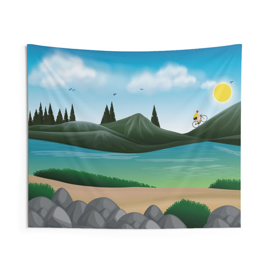 Mountains Art Tapestry Contemporary Home Decor . Galaxy Wall Hanging Art for Baby Nursery, Dorm room, Coastal Home . Housewarming Gift