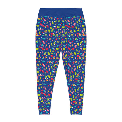 Candy Summer Plus Size Leggings One of a Kind Gift - Unique Workout Activewear tights for Mom fitness, Mothers Day, Girlfriend Christmas Gift