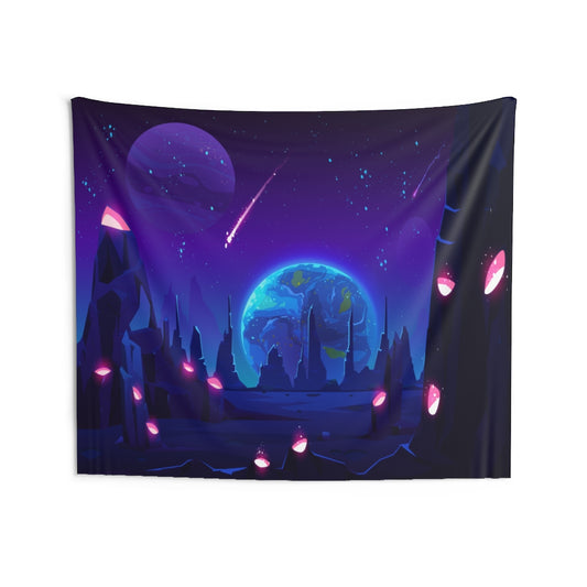 Celestial Moon Tapestry Contemporary Home Decor . Galaxy Wall Hanging Art for Baby Nursery, Dorm room, Coastal Home . Housewarming Gift