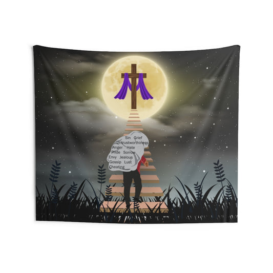 Christian Tapestry Contemporary Home Decor . Galaxy Wall Hanging Art for Baby Nursery, Dorm room, Coastal Home . Housewarming Gift