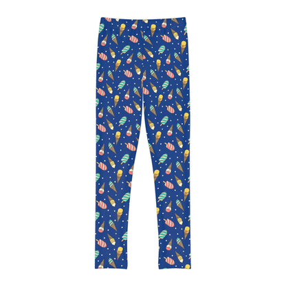 Ice Cream Scoop Cute Summer Youth Leggings, One of a Kind Gift - Workout Activewear tights for kids, Granddaughter, Niece  Christmas Gift