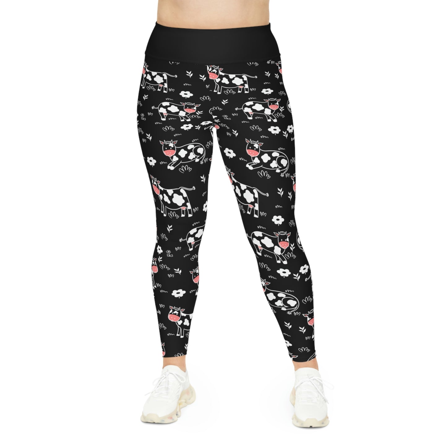 Cow Farm Animals Plus Size Leggings One of a Kind Unique Workout Activewear tights for Mom fitness, Mothers Day, Girlfriend Christmas Gift