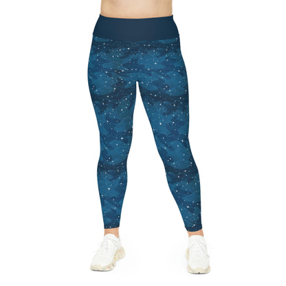 Dolphin, Ocean Beach Plus Size Leggings, One of a Kind Gift - Unique Workout Activewear tights forWife fitness, Mother, Girlfriend Christmas Gift