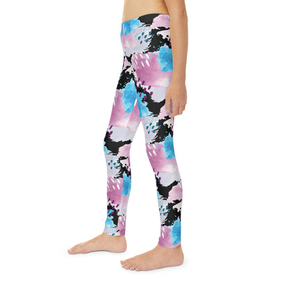 Abstract Cute Summer Youth Leggings, One of a Kind Gift - Workout Activewear tights for kids, Granddaughter, Niece Christmas Gift