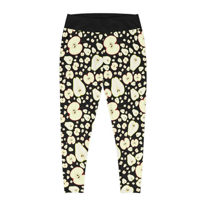 Apples Plus Size Leggings One of a Kind Gift - Unique Workout Activewear tights for Mom fitness, Mothers Day, Girlfriend Christmas Gift