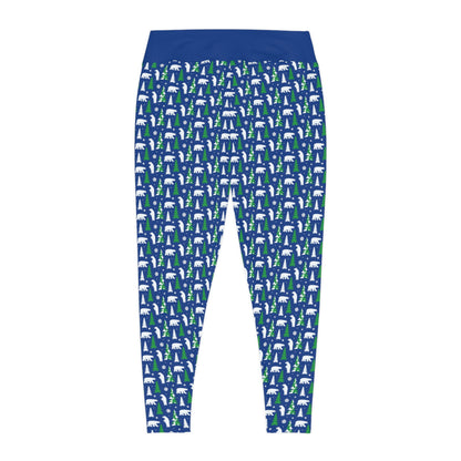 Bear Christmas Tree Plus Size Leggings One of a Kind Unique Workout Activewear tights for fitness, Mothers Day, Girlfriend Gift